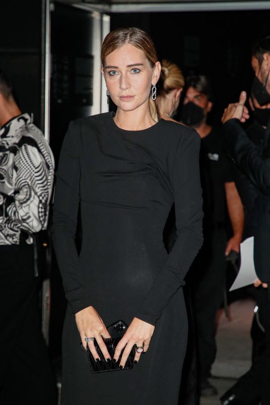 CHIARA CAPITANI Arrives at Versace Fashion Show in Milan 09/24/2021