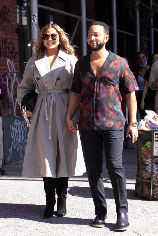 CHRISSY TEIGEN and John Legend Out in New York 09/27/2021