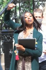 CONSTANC WU and EGO NWODIM on the Set of Lyle, Lyle, Crocodile in New York 09/21/2021
