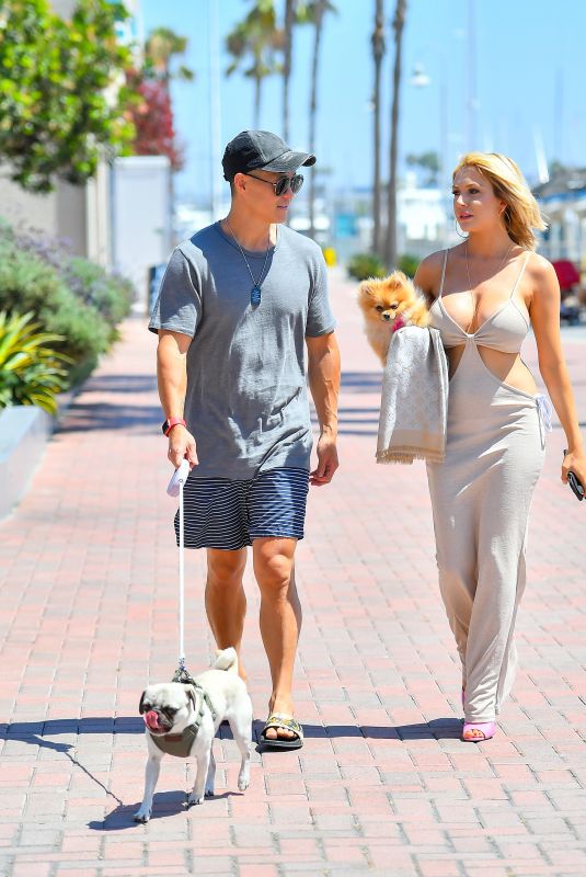 COURTNEY STODDEN and Chris Sheng Out in Marina Del Rey 08/28/2021