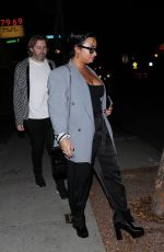 DEMI LOVATO Arrives at Delilah in West Hollywood 09/25/2021