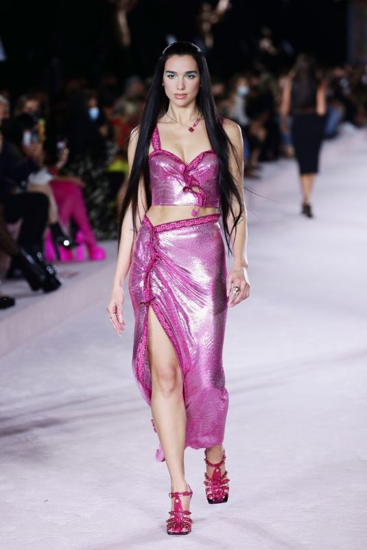 DUA LIPA at Versace Fashion Show in Milan 09/24/2021 