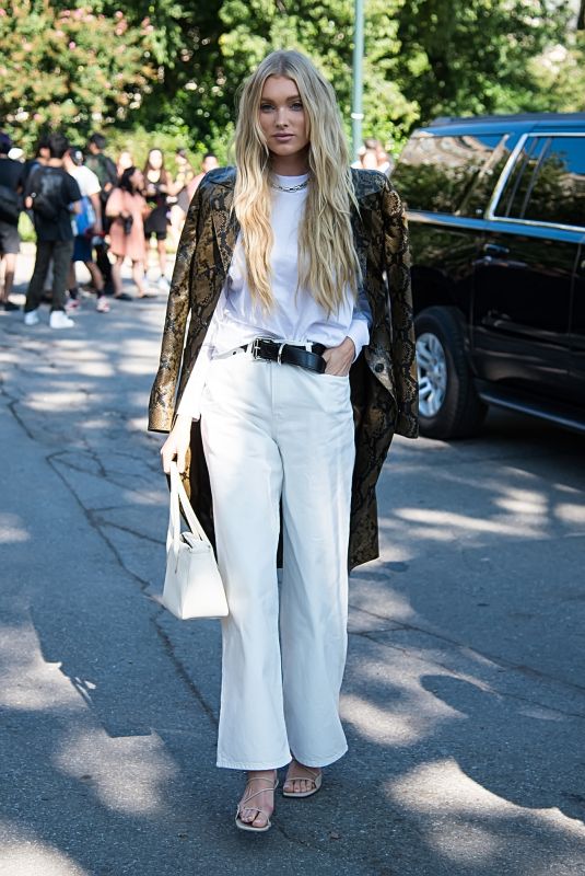 ELSA HOSK Arrives at Michael Kors Spring/Summer 2022 Shoe at New York Fashion Week 09/10/2021
