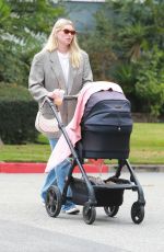 ELSA HOSK Out with Her Baby in Pasadena 09/17/2021