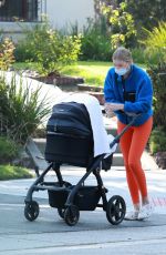 ELSA HOSK Out with Her Baby in Pasadena 09/24/2021