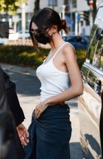 EMILY RATAJKOWSKI Arrives at Versace Show at Milan Fashion Week 09/24/2021