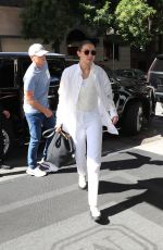 GIGI HADID All in White Out in New York 09/11/2021