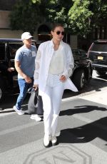 GIGI HADID All in White Out in New York 09/11/2021