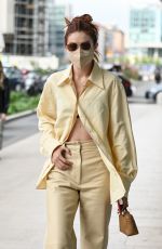 GIGI HADID Arrives at Versace SS22 Fashion Show in Milan 09/23/2021