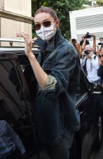 GIGI HADID Leaves Alberta Ferretti Show at Milan Fashion Week 09/22/2021