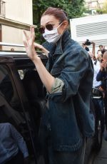 GIGI HADID Leaves Alberta Ferretti Show at Milan Fashion Week 09/22/2021