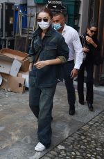 GIGI HADID Leaves Alberta Ferretti Show at Milan Fashion Week 09/22/2021
