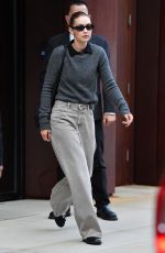 GIGI HADID Wears a Grey Sweater Out in New York 09/10/2021