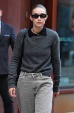 GIGI HADID Wears a Grey Sweater Out in New York 09/10/2021