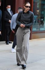 GIGI HADID Wears a Grey Sweater Out in New York 09/10/2021