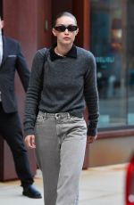 GIGI HADID Wears a Grey Sweater Out in New York 09/10/2021