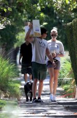 HAILEY CLAUSON and Julian Herrera Out with Their Dog in Venice Beach 09/03/2021