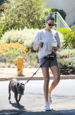 HAILEY CLAUSON and Julian Herrera Out with Their Dog in Venice Beach 09/03/2021