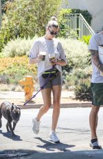 HAILEY CLAUSON and Julian Herrera Out with Their Dog in Venice Beach 09/03/2021