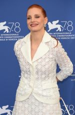 JESSICA CHASTAIN at Scenes from a Marriage Photocall at 78th Venice Film Festival 09/04/2021