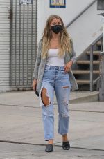 JULIANNE HOUGH in Ripped Denim Out in West Hollywood 09/01/2021