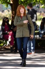 JULIANNE MOOR on the Set of Sharper at Washington Square Park in New York 09/29/2021