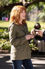 JULIANNE MOOR on the Set of Sharper at Washington Square Park in New York 09/29/2021