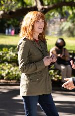 JULIANNE MOOR on the Set of Sharper at Washington Square Park in New York 09/29/2021