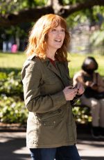 JULIANNE MOOR on the Set of Sharper at Washington Square Park in New York 09/29/2021