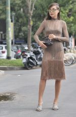 KARINA NIGAY Arrives at Fendi Fashion Show in Milan 09/22/2021