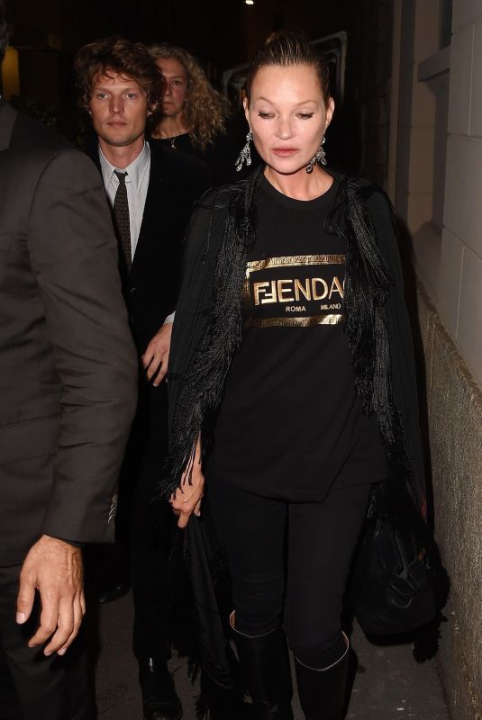 KATE MOSS Leaves Fendace Afterparty at Milan Fashion Week 09/26/2021