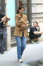 KATIE HOLMES Out for Her Dog in New York 09/17/2021