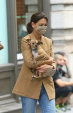 KATIE HOLMES Out for Her Dog in New York 09/17/2021