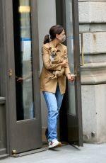 KATIE HOLMES Out for Her Dog in New York 09/17/2021