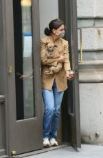 KATIE HOLMES Out for Her Dog in New York 09/17/2021