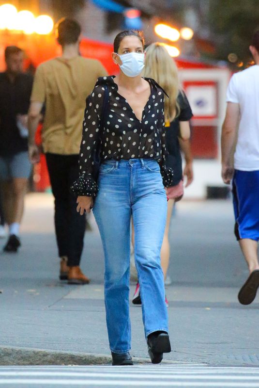 KATIE HOLMES Out in New York 09/23/2021