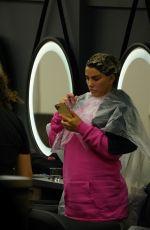 KATIE PRICE Getting Her Hair Extensions Done in Istanbul 09/23/2021
