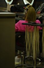 KATIE PRICE Getting Her Hair Extensions Done in Istanbul 09/23/2021