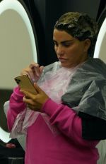 KATIE PRICE Getting Her Hair Extensions Done in Istanbul 09/23/2021