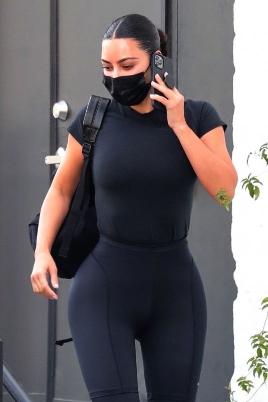KIM KARDASHIAN Leaves a Skincare Clinic in Beverly Hills 08/31/2021