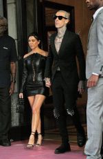 KOURTNEY KARDASHIAN and Travis Barker Leavez Ritz Carlton Hotel in New York 09/12/2021
