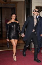 KOURTNEY KARDASHIAN and Travis Barker Leavez Ritz Carlton Hotel in New York 09/12/2021