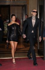 KOURTNEY KARDASHIAN and Travis Barker Leavez Ritz Carlton Hotel in New York 09/12/2021