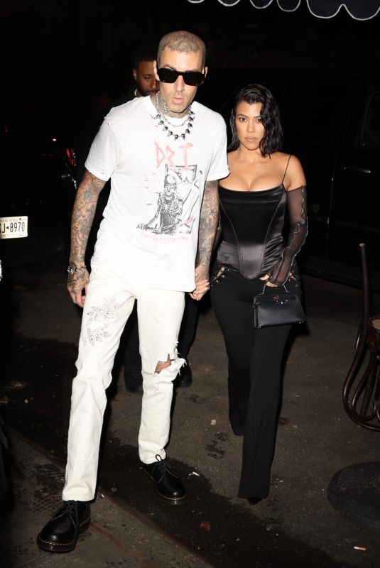 KOURTNEY KARDASHIAN and Travis Barker Night Out in New York 09/11/2021