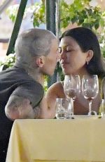 KOURTNEY KARDASHIAN and Travis Barker Out for Dinner in Portofino 08/29/2021