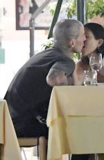 KOURTNEY KARDASHIAN and Travis Barker Out for Dinner in Portofino 08/29/2021
