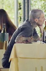 KOURTNEY KARDASHIAN and Travis Barker Out for Dinner in Portofino 08/29/2021
