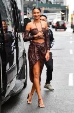 LAIS RIBEIRO Arrives at Revolve Event at New York Fashion Week 09/09/2021