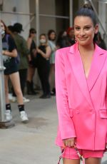 LEA MICHELE Arrives at Alice & Olivia Show at New York Fashion Week 09/10/2021