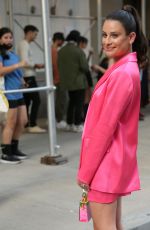 LEA MICHELE Arrives at Alice & Olivia Show at New York Fashion Week 09/10/2021